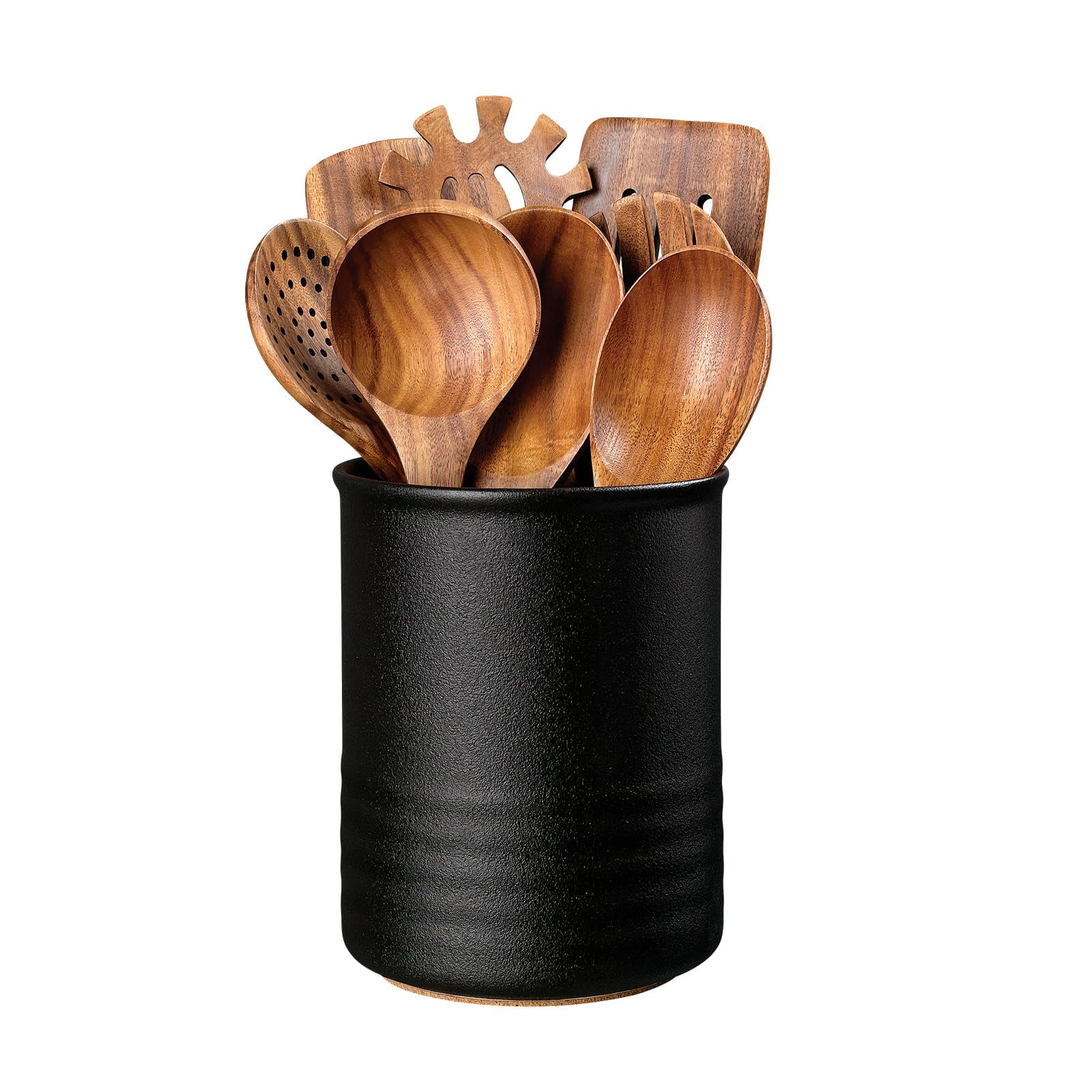 Utensil Holder 6.7 Ceramic Kitchen Utensil Crock for Countertop Cooking Modern Utensil Caddy Jar Organizer for Farmhouse Kitchen Counter Décor
