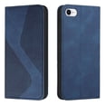thumbnail image 1 of Funda tipo cartera de cuero magnético texturizado con patrón en S para iPhone 6, 7, 8, SE2 y SE3: alta resistencia magnética, ranuras para tarjetas, antiarañazos y protección duradera., 1 of 5