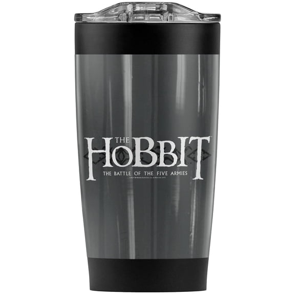 The Hobbit/Five Armies Ornate Logo Stainless Steel Tumbler 20 oz Coffee Travel Mug/Cup, Vacuum Insulated & Double Wall with Leakproof Sliding Lid | Great for Hot Drinks and Cold Beverages