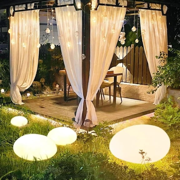 Solar Garden Lights Outdoor Waterproof Pebbles,Solar Rock Light Outdoor Waterproof, Glow Cobblestone Lamp for Garden Paths Stairs Lawns Patio Yard Decor