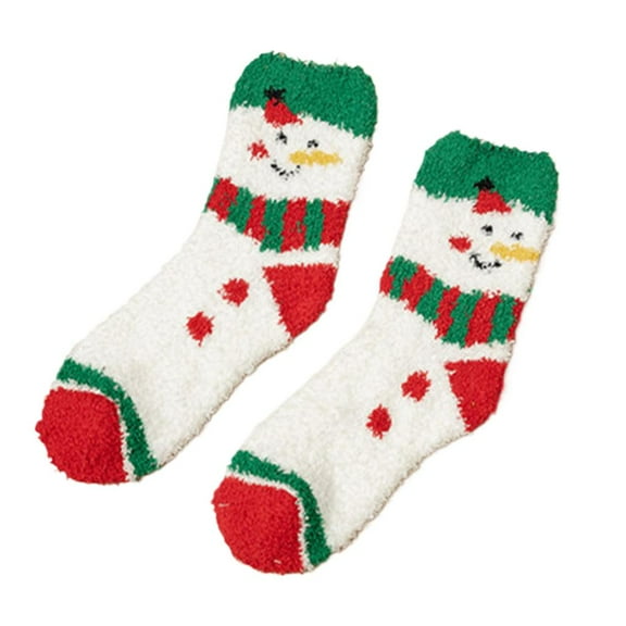 Christmas Socks for Women Gift - Cozy Fuzzy Fluffy Crew Socks, Non-Slip Warm Soft Sleeping Socks for Winter (Redgreenwhite)