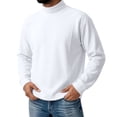 thumbnail image 2 of LODIENY Big and Tall (M-5XL) Mock Neck Undershirt for Men Long Sleeve Knit Thermal Base Layer Tops Relaxed Fit Basic Fall Winter Clothing White M, 2 of 7