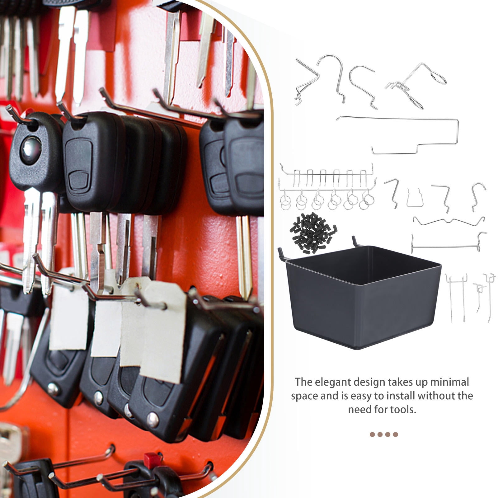 Tineasur 120-Piece Stainless Steel Pegboard Hooks and Organizers Set for Garage Storage, Tool Organization and Workshop Use