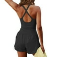thumbnail image 6 of VISALY Yoga Pants Women, Womens Shorty, Summer Rompers for Women 2025, Yoga One-Piece Suspender Sports Shorts Womens Workout Romper Summer Slim Fit, 1 Pack Jumpsuits for Women (Black, L), 6 of 6