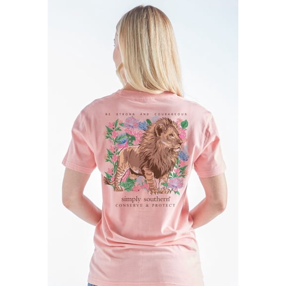 Simply Southern Lion Tracker Strong Peach T-Shirt