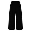 thumbnail image 5 of FRSASU Womens Capri Pants Yoga Capris Summer High Waisted Casual Lounge Cropped Pants with Pockets Black XL(XL), 5 of 6