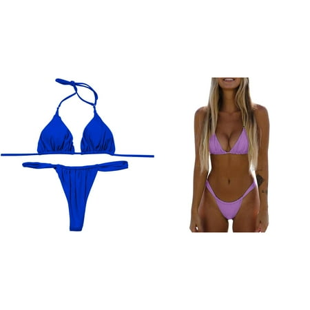 (2-Pack) 2025 New High Two Up Bikini Bottoms High Leg Piece Up Women Cut Mens String Bikini Underwear Lace Solidy Swimsuit Womens Razors for Shaving Bikini Area Set Push Swimwears Tankinis