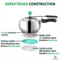 thumbnail image 4 of Inner Lid Stainless Steel Pressure Cooker 5 Liters With Tri-ply Sandwich Bottom - ISI Certified, 5 Year Warranty, 4 of 5