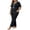 Black, variant on yillto Women Pajamas Set Lightweight Loungewear 2 Piece Plus Size Tops and Pjs Pants Bottoms