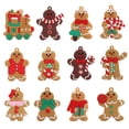 thumbnail image 1 of 12Pcs Traditional Christmas Tree Ornaments Decorations Charms Mini Christmas Gingerbread Man Wreath Fireplace Handbag Holiday Decor Yotijar hombre de jengibre, 1 of 9
