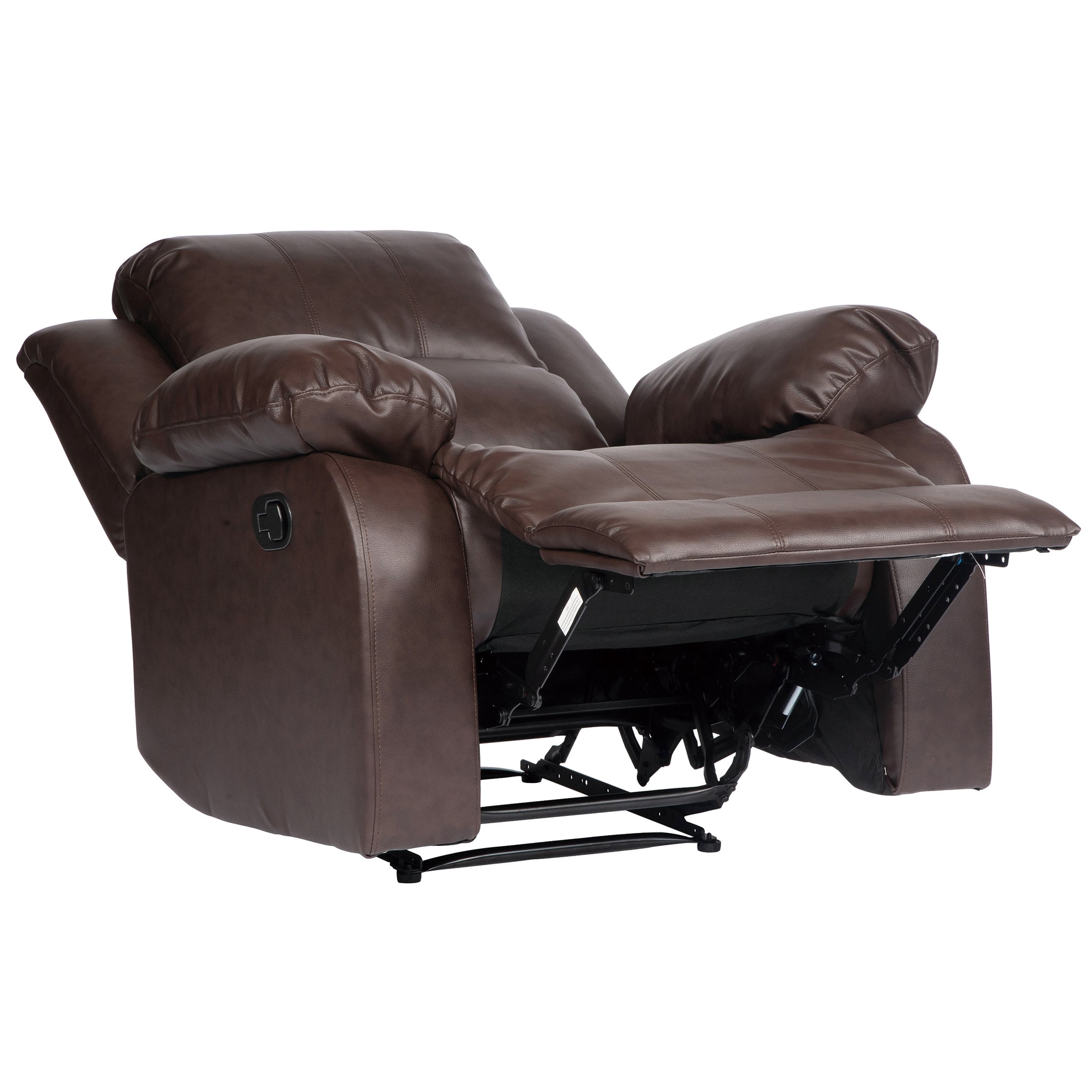 OakvillePark Tillinghast Faux Leather Upholstered Reclining Chair, Brown