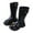 Black, variant on DMDUOU Women's Mid Calf Rain Boots Printed Waterproof Rubber Boots Short Garden Shose Black 29
