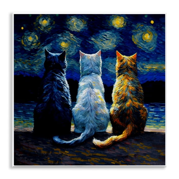 Stupell Industries Contemporary Van Gogh Style Cats Wall Plaque Art, 12 x 12, by Svetlana Aleynikova