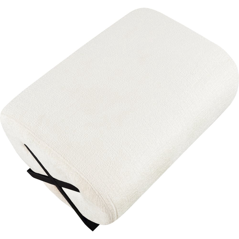 Meridian Furniture Akira Cream Upholstered Ottoman