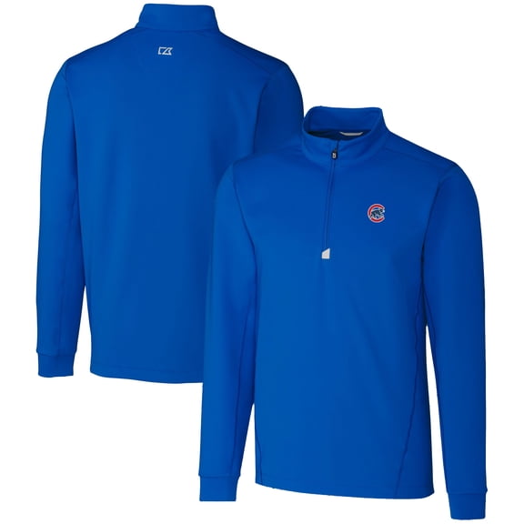 Men's Cutter & Buck  Royal Chicago Cubs Traverse Stretch Quarter-Zip Pullover Top