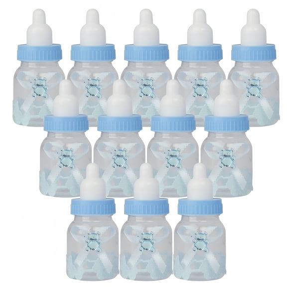 ACDANC 12pcs Feeder Style Candy Bottle Gift Box Baby Shower Favors (Blue)