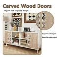 thumbnail image 3 of MDQMD Farmhouse Sideboard with 2 Sliding Doors for Living Room,Carved Console Cabinet with Shelves,White Buffet Cabinet for Dining Room, 3 of 9