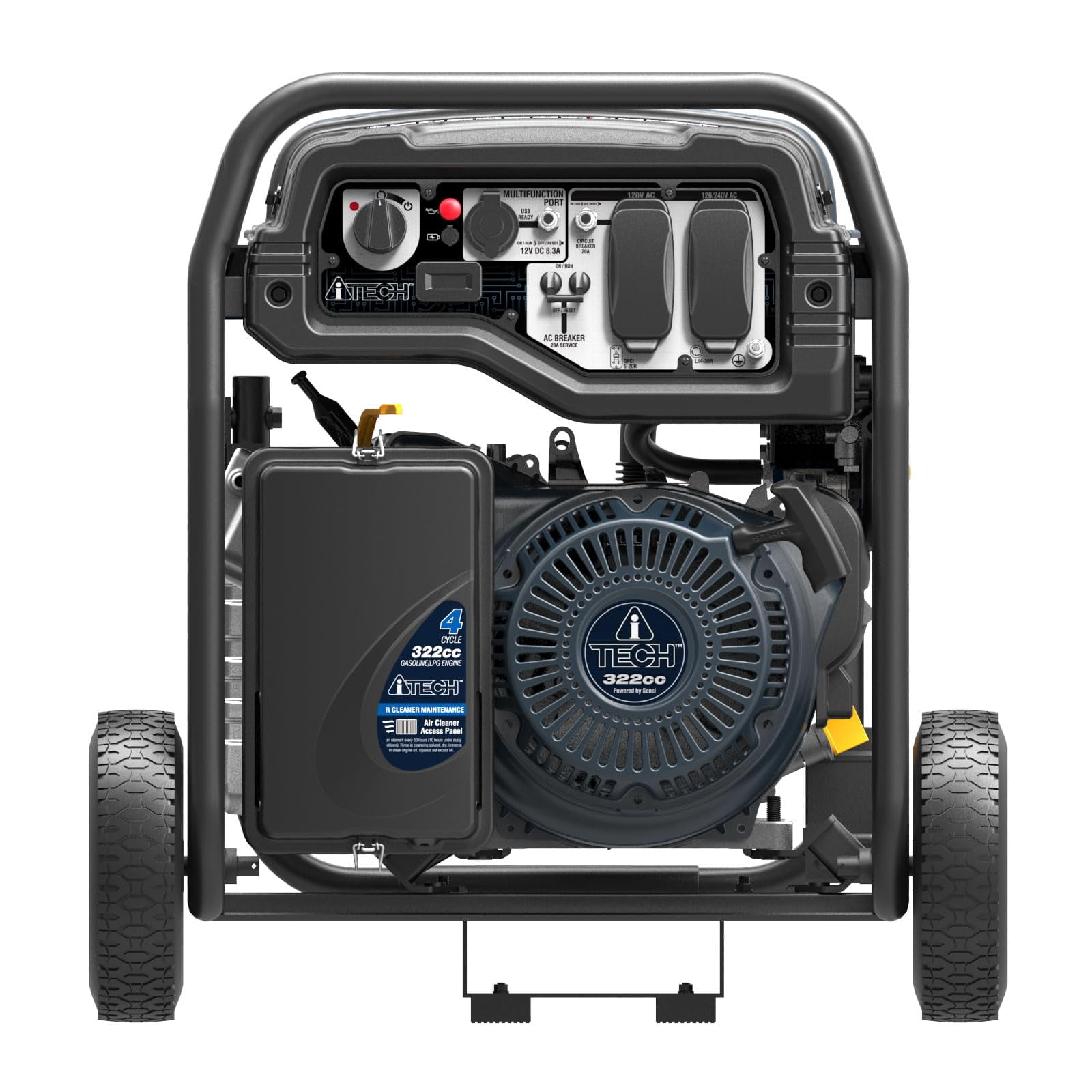 A-iTech 6000 Watt Electric Start Gas & Propane Powered Portable Generator with CO Sensor