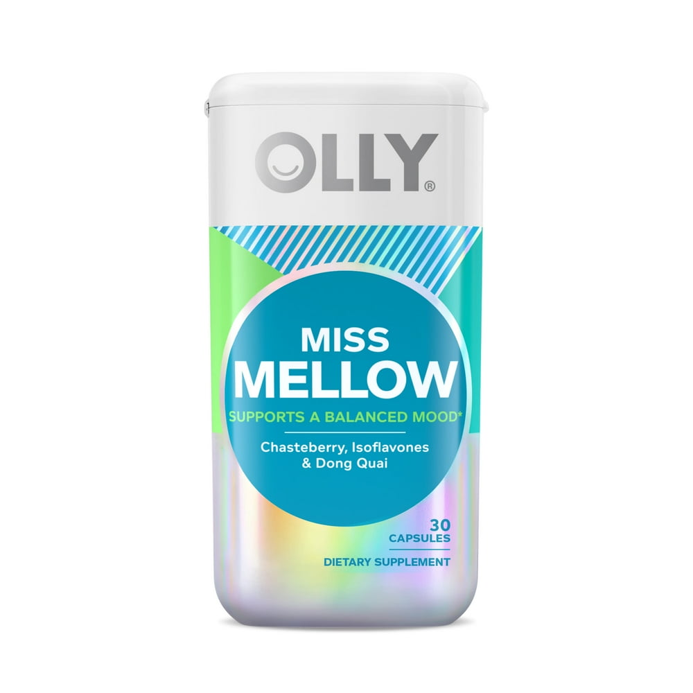 OLLY Miss Mellow Capsules, Mood Support Supplement, 30 Ct