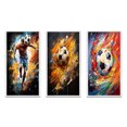 thumbnail image 2 of Designart "modern Soccer Portrait Fusion" Sports Framed Wall Art Set Of 3 - Multi-Color Soccer Frame Canvas Set For Living Room Decor, 2 of 7