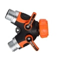 thumbnail image 2 of Divisor de manguera de jardín tipo Y, conector de tubería de 2 vías, válvula de agua de metal de plástico para grifo de aspersor de EE. UU., Naranja Methold HA005374-02, 2 of 6