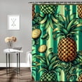 thumbnail image 2 of GOSMITH Triped Pineapple Slices Decorative Square Shower Curtain for Bathroom White, 2 of 6