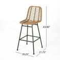 thumbnail image 2 of Angela Outdoor Wicker Barstools (Set of 4), Light Brown and Black, 2 of 9