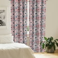thumbnail image 2 of Ambesonne Aztec Curtains, Animal Motifs Circles, Pair of 28"x84", Vermilion Dark Blue, 2 of 5