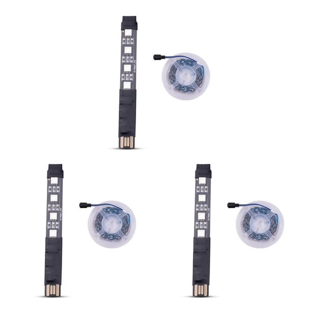 Bewildely RGB Strip Light APP Control remoto Colorido compatible con Bluetooth Infrarrojo inteligente regulable Telón de fondo LED String Wireless Juego 5 3piezas Bewildely CBP183116