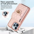 thumbnail image 6 of Nalacover Crossbody Wallet Case for iPhone 14 Pro Max, [6 Card Slots] Leather Purse Phone Case Luxury Buckle Closure Card Holder Shoulder Strap Handbag Case Women For iPhone 14 Pro Max, Pink, 6 of 11