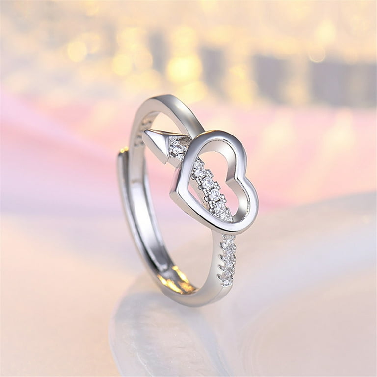Heart Ring, Sterling Silver Adjustable Heart Shape Ring, Love Ring,  Girlfriend Gift, Love Jewellery, Stacking Ring -  Denmark