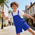 thumbnail image 7 of CPNG Girls Solid Color Short Overalls Sleeveless Suspender Romper Cute Short Jumpsuit with Adjustable Strap(Blue,18-24 Months), 7 of 7