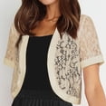 thumbnail image 3 of BLCHUNen Cropped Cardigan for Women Lace Short Sleeve Lightweight Open Front Breathable Summer Going out Tops, 3 of 7