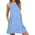 thumbnail image 3 of Anyjoin Women's Summer Dresses Beach Floral Tshirt Sundress Sleeveless Pockets Casual Tank Dress, 3 of 6