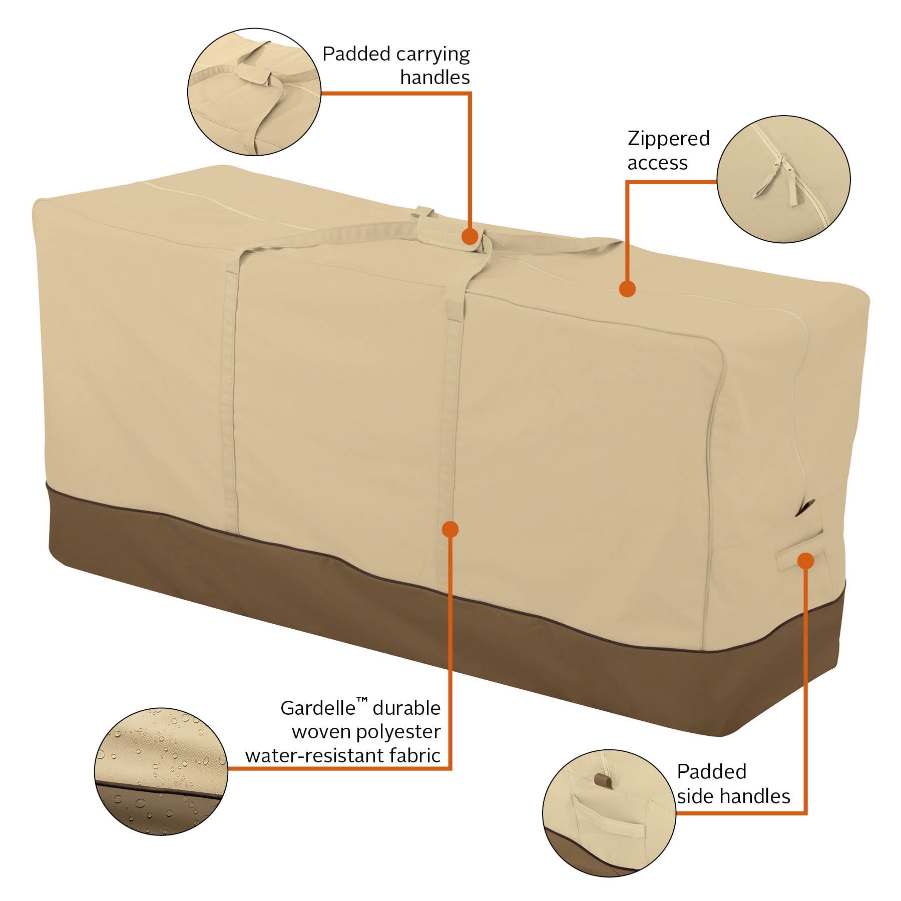 Classic Accessories Veranda Water Resistant 60 Inch Patio Cushion And Cover Storage Bag Walmart Com Walmart Com