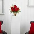 thumbnail image 4 of Nearly Natural Rose & Maiden Hair Artificial Arrangement with Planter, White, 4 of 4
