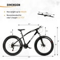 thumbnail image 5 of Marknig Fat Tire Mountain Bike with 26 inch Wheels, 21 Speed Bicycle with High Carbon Steel Frame, Double Disc Brake and Front Suspension Anti-Slip for Adults, Black, 5 of 6