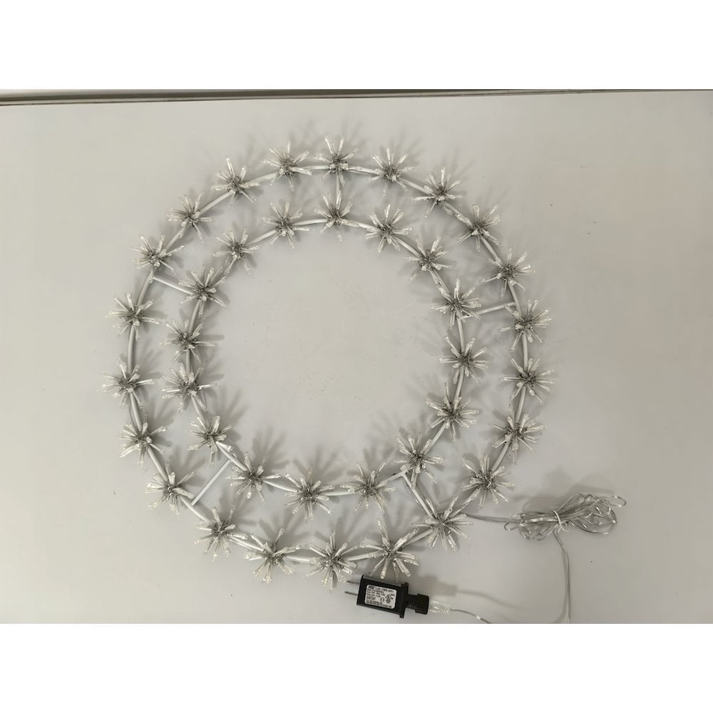 Illuminating 456 LED White Metal Snowflake Garland Light