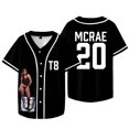 thumbnail image 1 of Tate McRae T8 Merch Jersey Think Later Tour T-shirts Women Men Fashion Casual Short Sleeve Baseball Jacket, 1 of 4