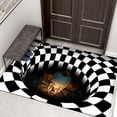 thumbnail image 1 of 3D Halloween Sewer Manhole Cover Horror Home Doormat Carpet Clown Trap Visual Carpet Living Room Floor Mat Halloween DecorationGAustralia He Qiyong unisex, 1 of 1
