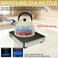 thumbnail image 6 of Tea Kettle,2L Stainless Steel Whistling Tea Kettle,Stovetop Whistling Teakettle Tea Pots for Stove Top with Ergonomic Folding Handle,Small Teapot,Water boiler for Tea,Coffee, 6 of 10