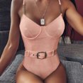 thumbnail image 2 of Huowey Women Tie Knot Swimsuits Ruched Swimwear Halter Bathing Suit Beach Vacation Swim Wear Honeymoon Cruise Trendy Wear, 2 of 8