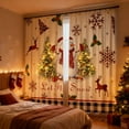 thumbnail image 4 of Oliegs Couverture Rideaux Imprimés des Fêtes 2 Rideaux Plats 2D Imprimés Rouges de Noël avec Flocons de Neige et Branches pour Chambre Salon Fête des Fêtes, 4 of 5