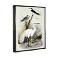 thumbnail image 3 of Stupell Industries Varied Crane Birds Gathered Riverbank Stream Botanicals Painting Jet Black Floating Framed Canvas Print Wall Art, Design by Piddix, 3 of 5
