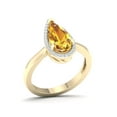 thumbnail image 2 of Imperial Gemstone 10K Yellow Gold Pear Cut Citrine 1/10 CT TW Diamond Halo Women's Ring, 2 of 5