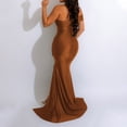 thumbnail image 4 of BYHONG Formal Dresses for Women 2024 Women's Dress Evening Gown One Shoulder Slit Sexy Dress Womens Formal Dresses Brown S, 4 of 7