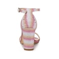 thumbnail image 2 of BLISSFUL STEP Women's Shoes Ankle Strap Open Toe Block Heel Glitter Party Sandals Colorful 8, 2 of 7
