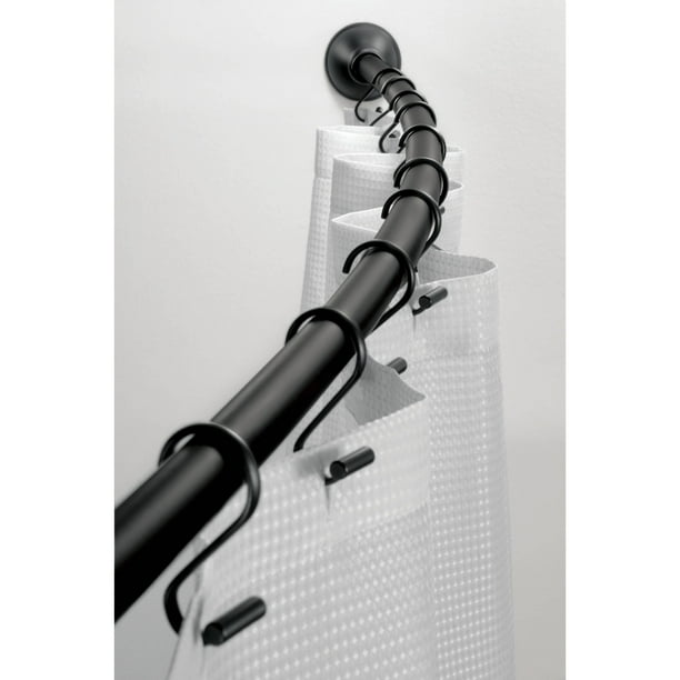 InterDesign Curved Shower Curtain Rod, Matte Black
