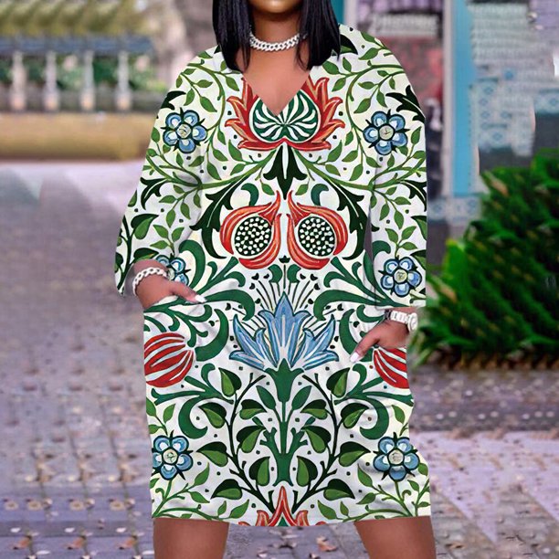 Blue pattern Print Casual Evening Dresses Free Midi Dress Women Fashion Slim Pocket Bohemian Black Women Dress BeachXL Gao Jinjia LED