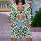 thumbnail image 1 of Blue pattern Print Casual Evening Dresses Free Midi Dress Women Fashion Slim Pocket Bohemian Black Women Dress BeachXL Gao Jinjia LED, 1 of 2